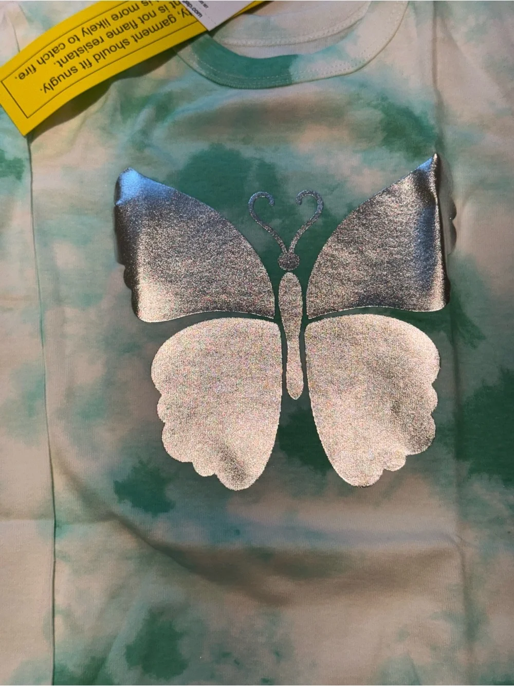 GAP Shimmery Butterfly Tie-Dye Long Sleeve & Pant Pajama Set